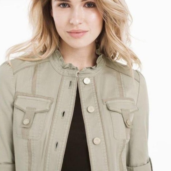 WHBM Peplum Cargo Field Jacket Size 4 - Picture 12 of 12